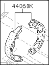 Factory Parking Brake Shoe Set, 9/91-96 300ZX (Z32)
