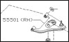 Factory Lower Control Arm, Rear Right, 90-96 300ZX Turbo