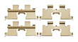 Brake Hardware Kit, Rear, 82-83 280ZX, 84-86 300ZX