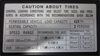 NEW! Reproduction Decal: Glove Box Door - Tire Information, 70-73 240Z