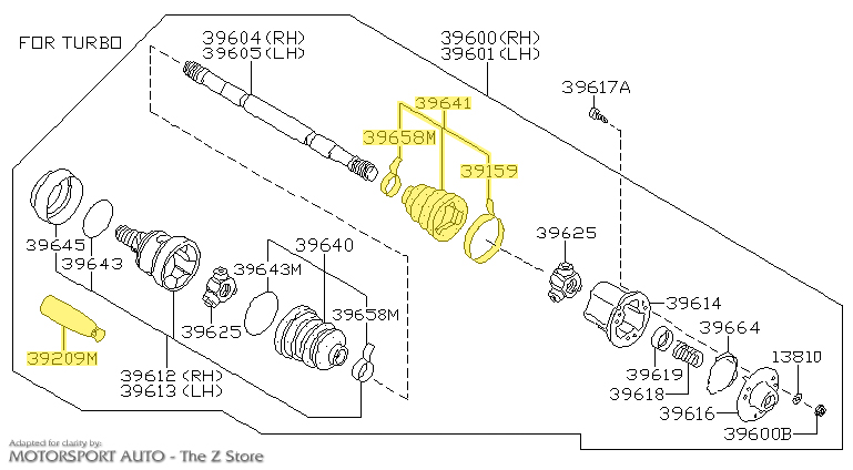 Tan0423ページ Motorsport Auto - The Z Store - NEW! Replacement CV Axle Boot