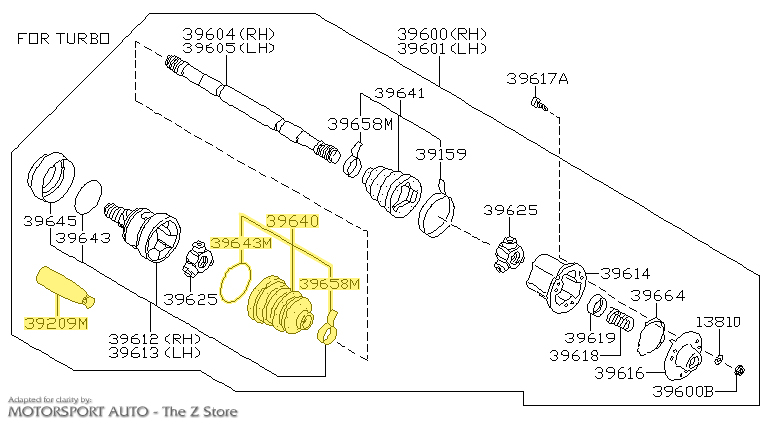 Motorsport Auto - The Z Store - Factory CV Axle Boot Repair Kit