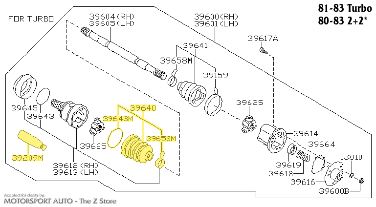 Motorsport Auto - The Z Store - Factory CV Axle Boot Repair Kit