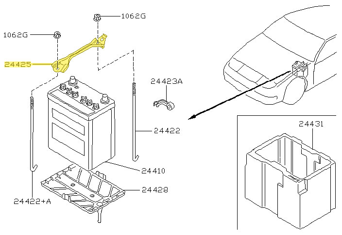 Motorsport Auto - The Z Store - Factory Battery Frame, 90-96