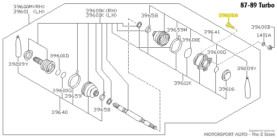 Motorsport Auto - The Z Store - Factory Driveline Bolt, CV