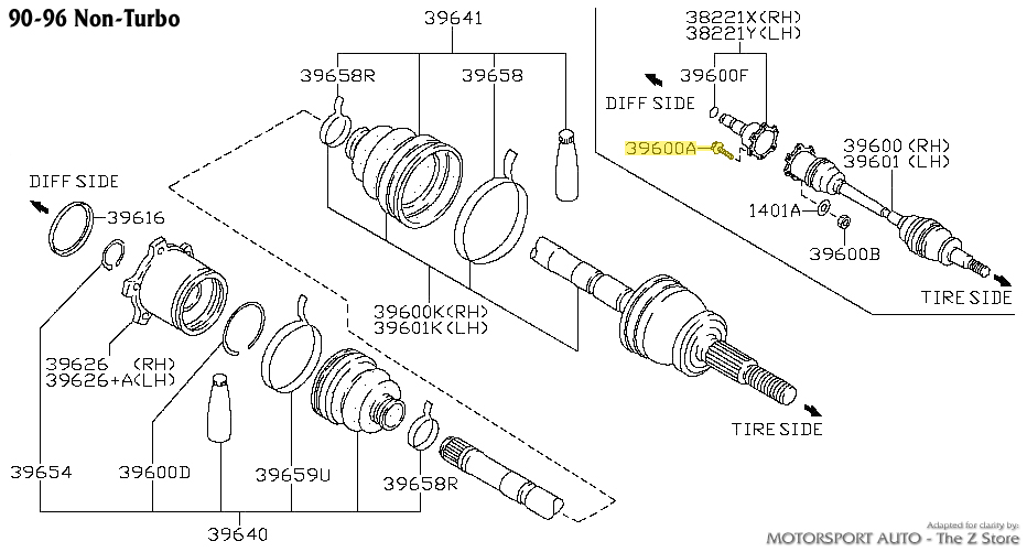 Motorsport Auto - The Z Store - Factory Driveline Bolt, CV Axle to