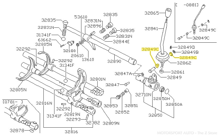 Motorsport Auto - The Z Store - Factory Shifter Pin Bushing, 82-83
