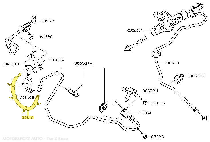 カズ Motorsport Auto - The Z Store - Factory Clutch Hose, 09*-20 370Z