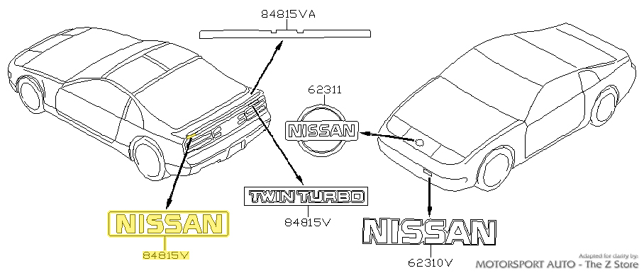 ジャンシロ様オーダー品 Motorsport Auto - The Z Store - Factory Deck Lid Emblem, 