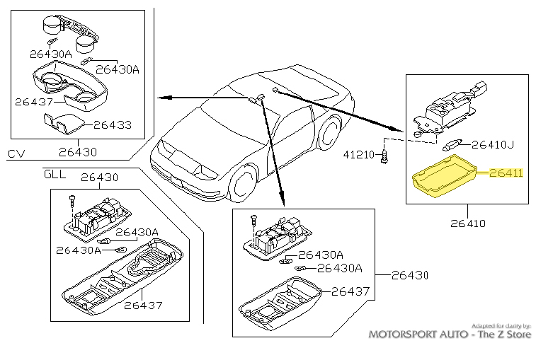 Motorsport Auto - The Z Store - Factory Dome Light Lens, 90-96