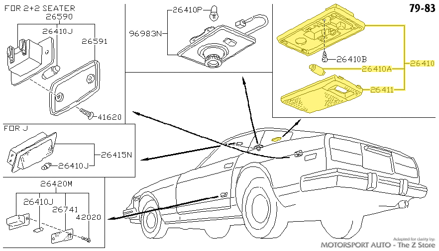 Motorsport Auto - The Z Store - Factory Dome Light Lens, 79-89