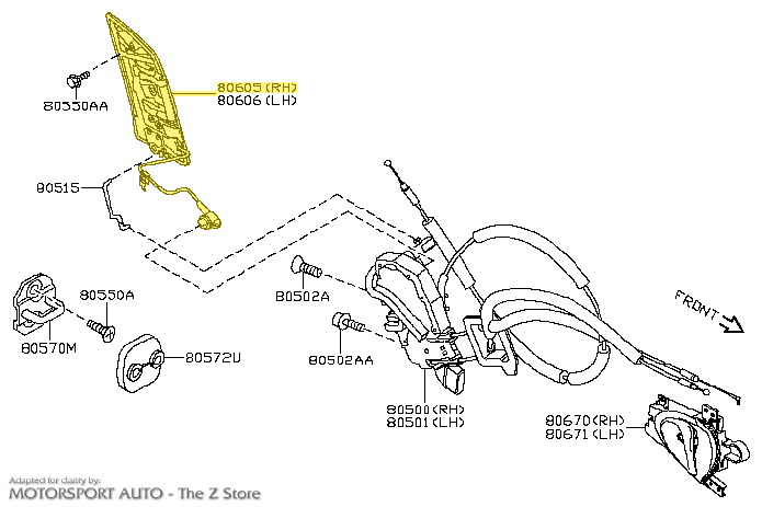 Motorsport Auto - The Z Store - Factory Door Handle, Right, 09-17 370Z