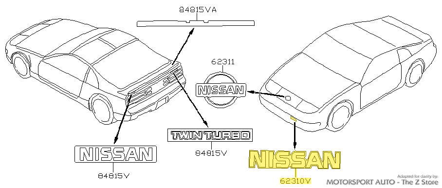 Motorsport Auto - The Z Store - Factory Hood Emblem, 90-96 300ZX (Z32)