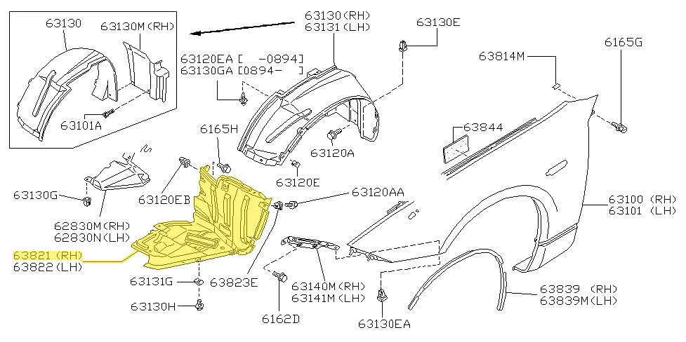 Motorsport Auto - The Z Store - Factory Front Fender Liner Splash