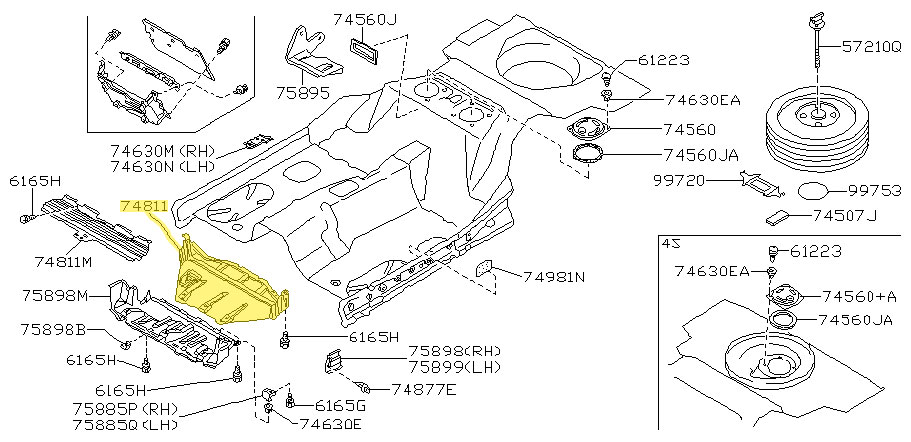 Motorsport Auto - The Z Store - Factory Front Aft Lower Splash Pan