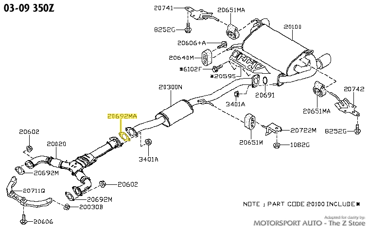 Motorsport Auto - The Z Store - Factory Exhaust Flange Gasket, 81