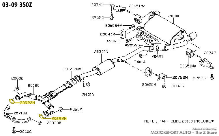 Motorsport Auto - The Z Store - Factory Exhaust System Flange