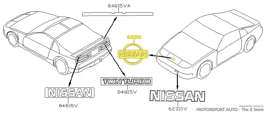 Motorsport Auto - The Z Store - Factory Hood Emblem, 90-96 300ZX (Z32)