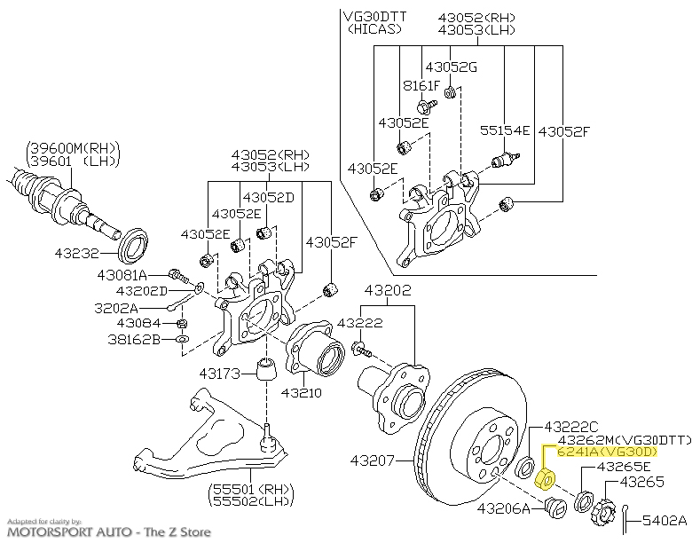 Motorsport Auto - The Z Store - Factory CV Axle Lock Nut, 90-96