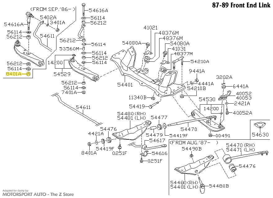 材料2点 Motorsport Auto - The Z Store - Factory Tension Rod Nut, 70-78