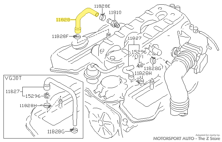 川の中 Motorsport Auto - The Z Store - Factory PCV Hose, 84-89 300ZX (Z31)