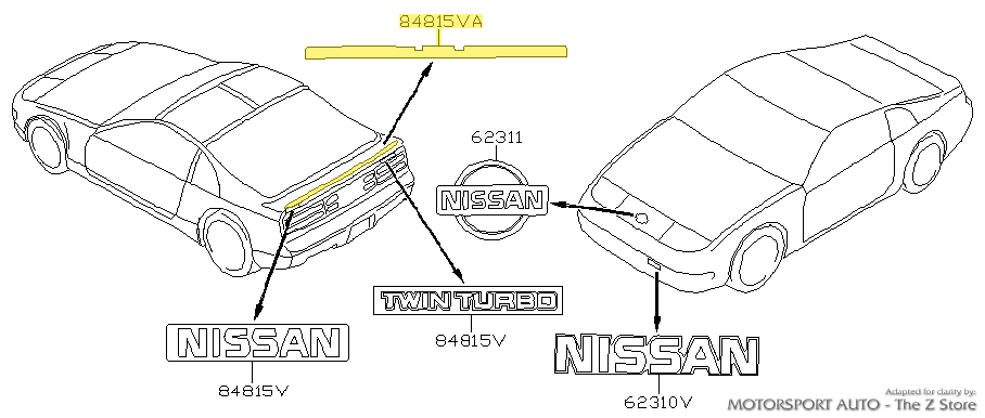 絵里ページ Motorsport Auto - The Z Store - Factory Rear Spoiler Lower Trim