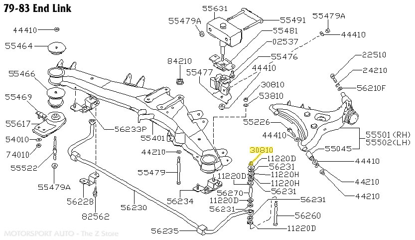 Motorsport Auto - The Z Store - Factory Rear Sway Bar End Link Nut