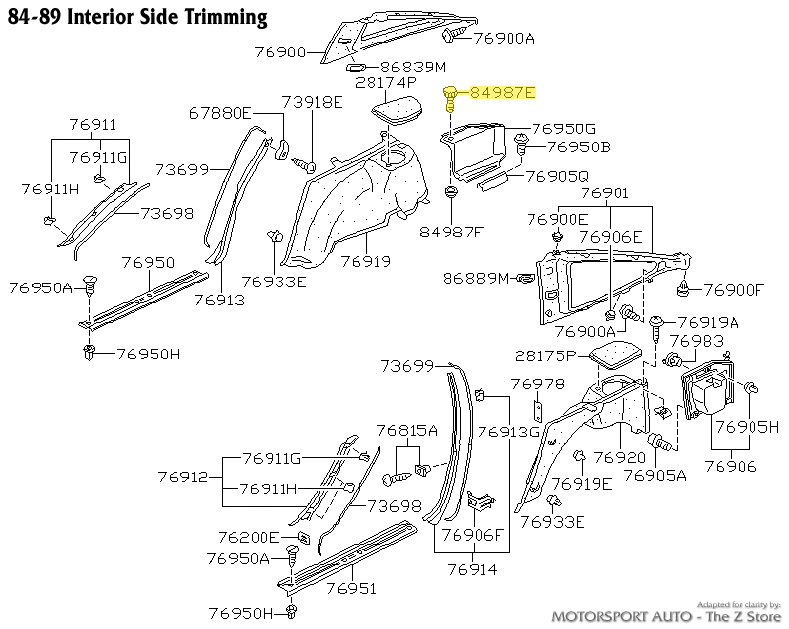 Motorsport Auto - The Z Store - Factory Thumbscrew, Black, 79-89