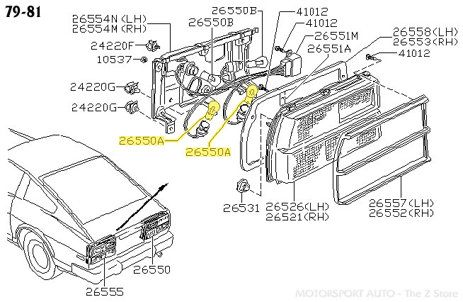 Sia_667ページ Motorsport Auto - The Z Store - Factory Tail Light Assembly