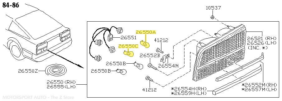 Motorsport Auto - The Z Store - Factory Turn/Tail/Stop Light Bulb