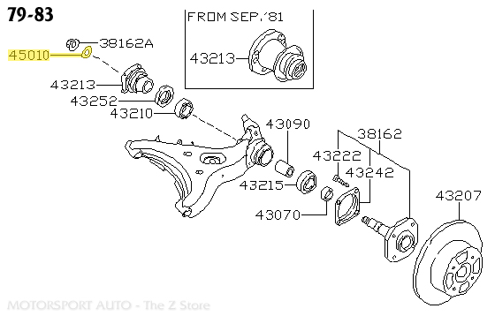 Motorsport Auto - The Z Store - Factory Stub Axle Washer, 70