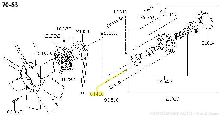 Motorsport Auto - The Z Store - Factory Fan Clutch to Water Pump