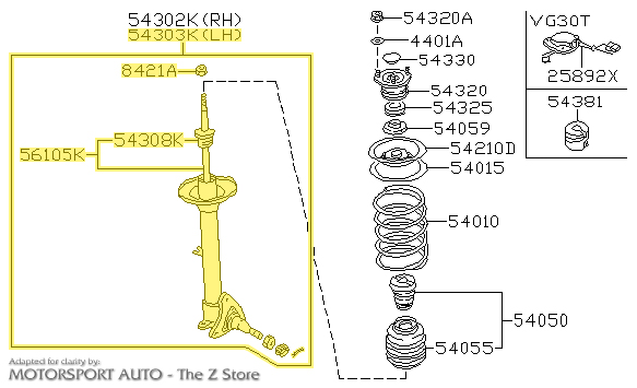 Motorsport Auto - The Z Store - Factory Front Strut Assembly, Left