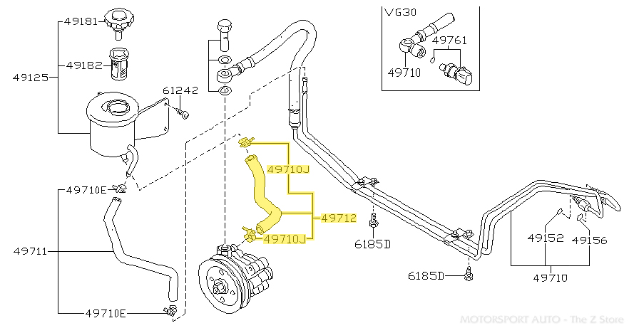 Motorsport Auto - The Z Store - Factory Power Steering Hose