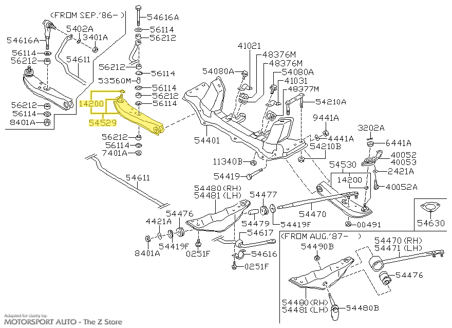 Motorsport Auto - The Z Store - Factory Front Control Arm, Right