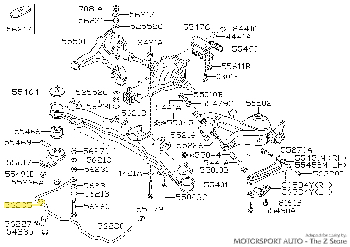 Motorsport Auto - The Z Store - Factory Rear Sway Bar Mount