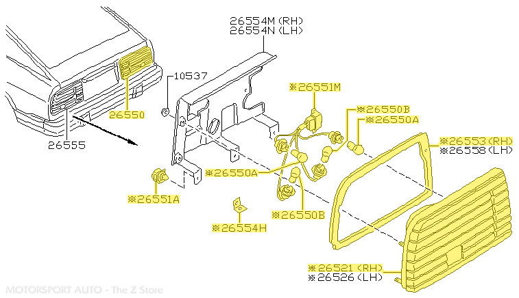 Motorsport Auto - The Z Store - Factory Tail Light Assembly, Right