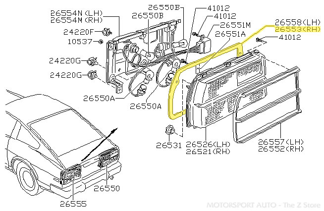 Motorsport Auto - The Z Store - Reproduction Tail Light Gasket