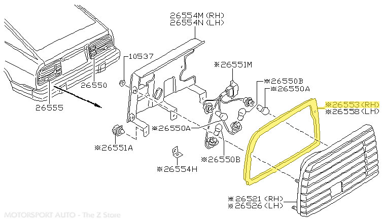 たつ　リヤ Motorsport Auto - The Z Store - Factory Tail Light Gasket, Right