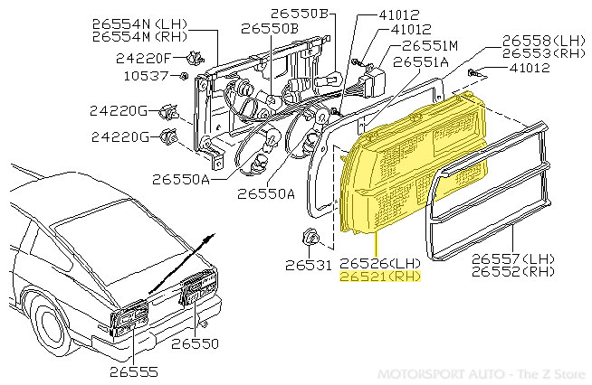 Motorsport Auto - The Z Store - Factory Tail Light Trim Bezel