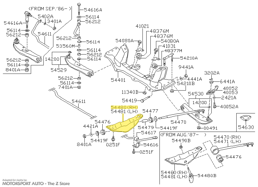 Motorsport Auto - The Z Store - Factory Tension Rod Bracket, Right