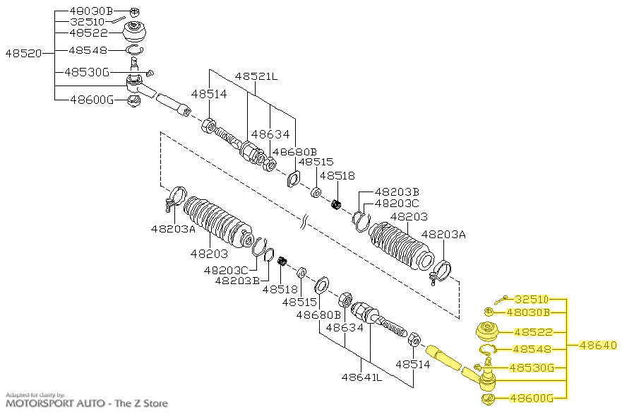 Motorsport Auto - The Z Store - Factory Outer Tie Rod End, Left