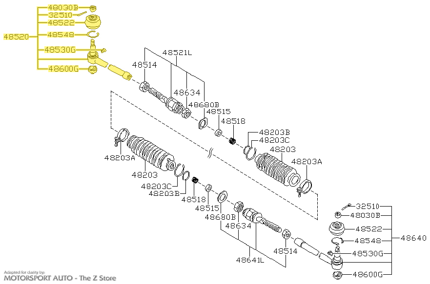 Motorsport Auto - The Z Store - Factory Outer Tie Rod End, Right
