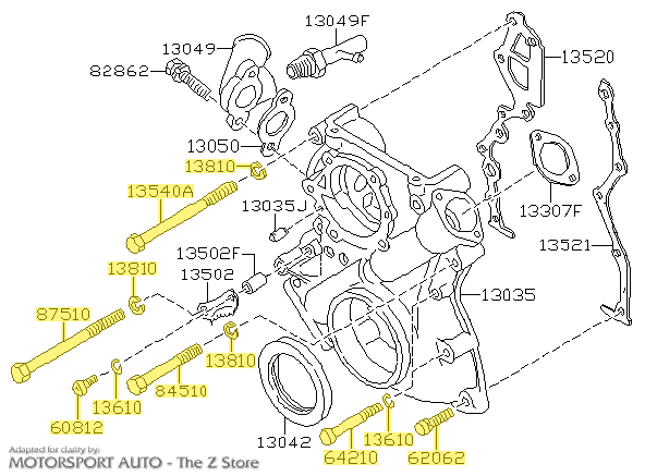 Motorsport Auto - The Z Store - Timing Cover Hardware Kit, 70-83