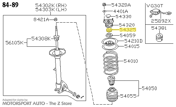 92　3口 KYB Front Struts Shocks 280ZX | Z Car Depot Inc