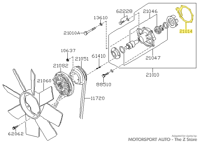 Motorsport Auto - The Z Store - Water Pump Gasket, 70-83 240Z-260Z