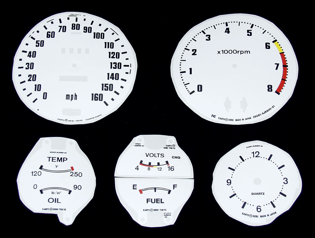 Motorsport Auto - The Z Store - White Gauge Face Kit, 70-74