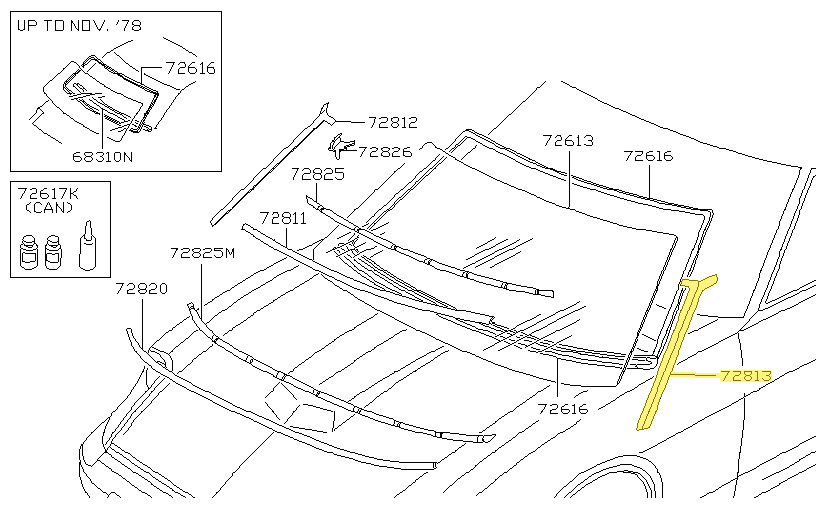 Motorsport Auto - The Z Store - Factory Windshield Trim, Left