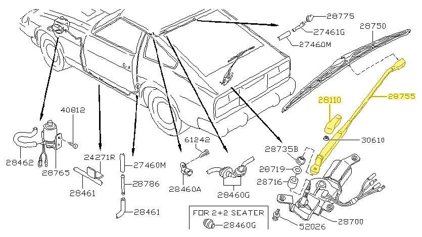 Motorsport Auto - The Z Store - Factory Window Wiper Arm, Rear, 79