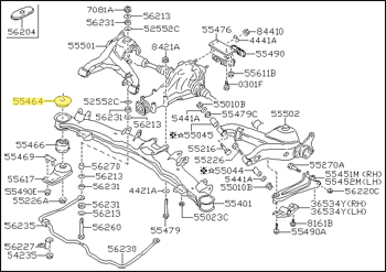 Factory Crossmember Upper Stopper, 84-89 300ZX (Z31)